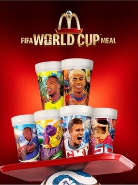McDonald's World Cup Meal Cup- Bright Multi-Player Artwork